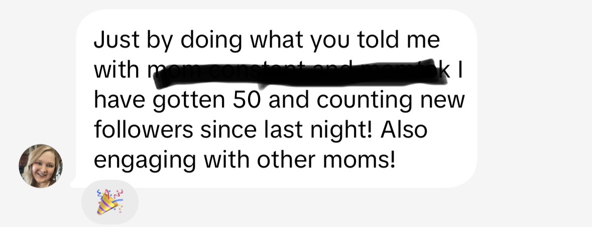 DM screenshot: 50 new followers since last night